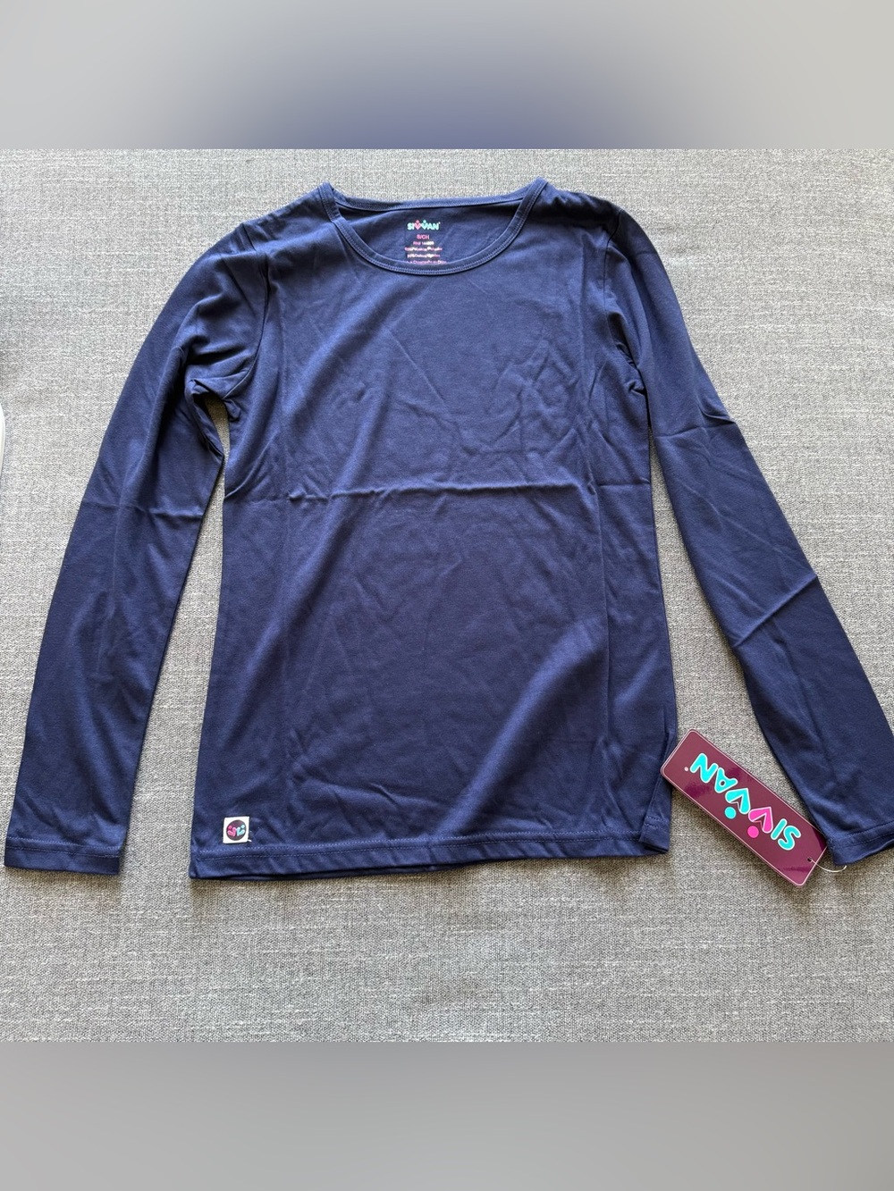 Long Sleeve Navy Crewneck Top